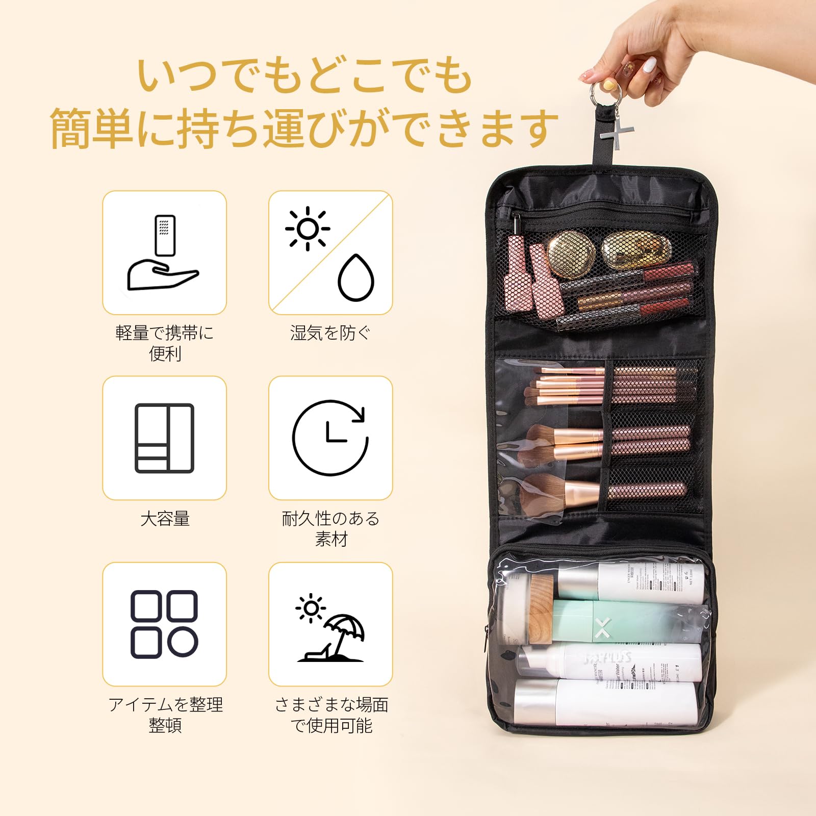 Amazon | SIXPLUS メイクポーチ 化粧ポーチ 旅行用 持ち運び トラベル